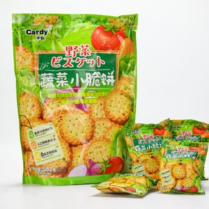 Galletas crujientes Camill Vegetable Snappy Bites redondas de 502g, saladas y dulces, envasadas en bolsa. - Product Image 1