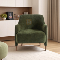 Fauteuil de réception moderne en tissu vert, fauteuil rembourré sur mesure, écologique, durable, inclinable, pour l'extérieur, la chambre à coucher