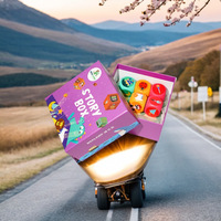 Boîte cadeau personnalisée Ciel et Terre avec couvercle, doublure en éponge, matériaux recyclés, emballage pour jeu de dés éducatif pour enfants