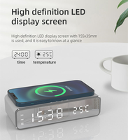 Meja Kerja 3-in-1 dengan Pengisi Daya Nirkabel, Jam, Termometer, Mikrofon & Lampu Malam
