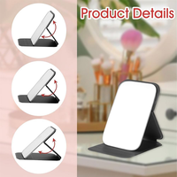 Cadeau idéal, miroir cosmétique LED de poche en cuir PU de haute qualité, logo personnalisé, voyage, portable, mini, grossissant, pliable, personnalisé