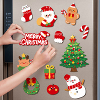 Autocollants magnétiques pour réfrigérateur, 12 pièces/ensemble, autocollants de noël amovibles et réutilisables pour la décoration de la maison