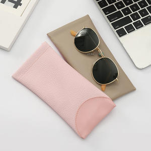 Estuche para gafas de cuero rosa, funda protectora portátil con cierre automático rectangular para hombres y mujeres, primavera 2022 - Product Image 3