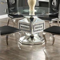 Table à manger ronde moderne en diamant Vxin, nouveau design WXF-613, avec miroir, table à manger avec chaises pour salon