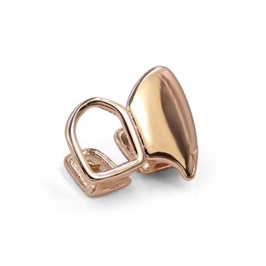 S925 plata esterlina Hip Hop doble colmillo dientes Grillz para dientes chapado en oro dos dientes izquierdo hueco <span class=keywords><strong>vampiro</strong></span> dientes parrillas joyería - Product Image 3