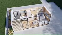 Cabine Apple maison capsule commerciale espace préfabriqué 2 chambres