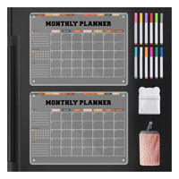 Cahier magnétique effaçable à sec en acrylique Tableau de calendrier magnétique transparent Cahier transparent Planificateur de temps en acrylique