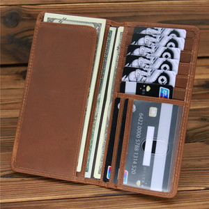 Custom Logo Vintage Top Layer <strong>Credit</strong> <strong>Cards</strong> <strong>Wallet</strong> Long Type Crazy Horse Genuine Leather <strong>Men</strong> <strong>Wallet</strong> - Product Image 6
