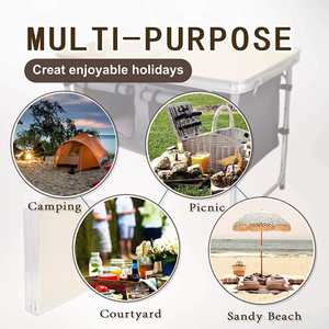 Mesa Portátil de Acero Inoxidable para Acampar al Aire Libre, Mesa de Cocina Multifuncional Plegable de Aluminio con Asa de Transporte y Almacenamiento - Product Image 5