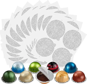 Pack UE 40 ml Capsules de café <span class=keywords><strong>Vertuo</strong></span> réutilisables colorées en aluminium avec couvercles en aluminium Idéal pour la préparation quotidienne - Product Image 1