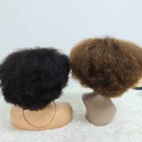 Promo Letsfly $51 Wig Afro Lace Closure 10 inci 230 gram 4x4 Hitam Alami 1BT4 #   Rambut Virgin Berwarna 100% Rambut Asli Manusia Grosir