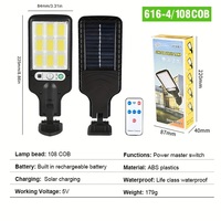 Lámpara de Pared para Jardín con Sensor de Movimiento y Energía Solar 108COB, con Control Remoto para Iluminación Nocturna Automática