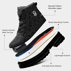 Botas De Trabajo Para Senderismo Parte Superior De Cuero Suela De Goma Punta Ancha Resistentes Al Desgaste Antideslizantes - Product Image 2