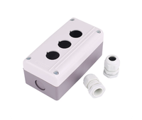 Caja de Botones de Tres Orificios Chint NPH1-30, Caja de Interruptor de Botones Vacía de 3 Posiciones, Impermeable, Diámetro del Orificio de Montaje 22 mm