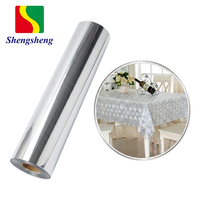 SHENGSHENG Lámina de Estampado en Caliente Ecológica de PET para Manteles de PVC, Dorado/Plateado/Oro Rosa Metálico, 140cm y 150cm de Ancho