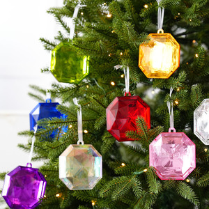 Decorazioni Natalizie a Forma di Diamante di Alta Qualità, Palline in Plastica Stampate UV, Impermeabili, Riutilizzabili e Personalizzabili per Albero - Product Image 2