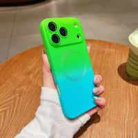 Coque de téléphone antichoc multicolore en Silicone dégradé pour iPhone Air 11 12 13 14 15 16 Plus 17 Pro Max housse de charge sans fil