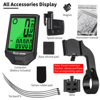 Komputer Sepeda Digital Nirkabel WEST BIKING, Odometer GPS Tahan Air, Stopwatch Olahraga, Dudukan Sepeda, Speedometer Bersepeda