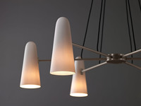Yihao minimaliste moderne cuisine laiton dôme haut plafond lustre blanc chaud lumière ovale Led suspension pour salon