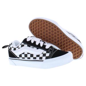 Zapatillas deportivas de skate con cordones para niños Knu Skool PS, diseño a cuadros, color negro y blanco, cómodas - Product Image 4