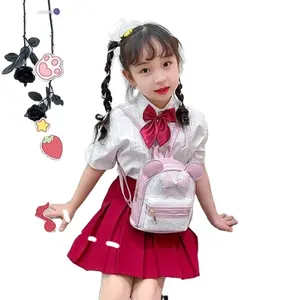 Vente en gros de sacs à oreilles de chat pour enfants mignons Sac d'école transparent à paillettes colorées à la mode Mini sac à dos mignon pour enfants