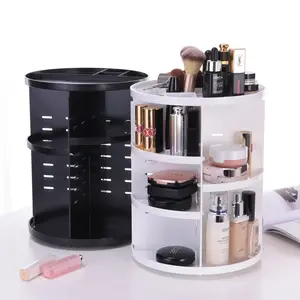 360 Degree Rotating Makeup Rack Plastic Makeup Box Cosmetic Storage Box Skin Care Product Storage Rack