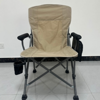 Chaise pliante de camping en métal de haute qualité, confortable, robuste et portable, avec coussin et porte-gobelet, pour la plage et le parc