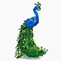Ensemble de blocs de construction EPT 807+PCS Peacock, modèle de oiseau botanique et de fleurs en briques, décoration de bureau à domicile, cadeau pour adultes et adolescents de 14 ans et plus