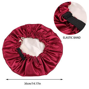 SOLPOP <span class=keywords><strong>Bonnet</strong></span> de nuit double couche pour femme, ajustement invisible à boucle plate, en satin couleur unie réversible, best-seller - Product Image 3
