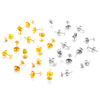 Goujons de base en acier inoxydable avec bouchon de boucle d'oreille pour accessoires de bijoux à bricoler soi-même V144