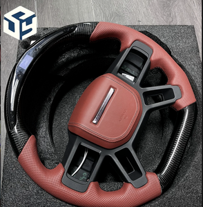 Volant en cuir perforé en fibre de carbone LED pour Land Rover Sport Range <span class=keywords><strong>SVR</strong></span> L494 L405 <span class=keywords><strong>Evoque</strong></span> Volant en fibre de carbone - Product Image 3