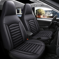 Fundas de Asiento de Coche Universales de PVC Protectoras en Negro y Rojo para Toyota Corolla Camry, Juego Completo Impermeable de Poliuretano