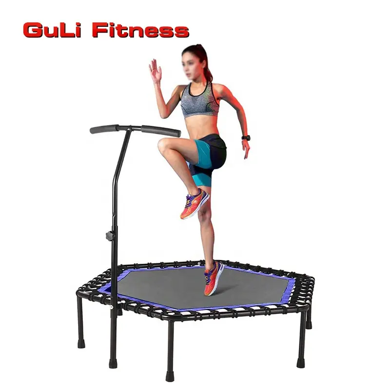 Guli Fitness-trampolín silencioso de 40/45/48/50 pulgadas con barra de mango ajustable, trampolín de Fitness, rebotador de salto, Cardio