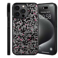Véritable étui de téléphone en fibre de carbone + TPU forgé pour Iphone 13 Pro Max/14/15/16/12/11 avec métallique