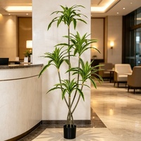 Bonsaï artificiel sur pied, décoration en bois brésilien, plantes vertes en pot pour intérieur, affichage sur fenêtre, aménagement paysager