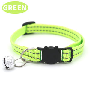 새로운 애완 동물 개 목걸이 나일론 사용자 정의 색상 도매 고양이 목걸이 벨 조정 가능한 이탈 반사 개 키티 칼라 - Product Image 4