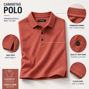 Chemises Polo Personnalisées de Luxe pour Hommes, Tissu Texturé Premium, Logo Sur Mesure, Fabrication sur Commande, Étiquette de Marque, Fabricant - Product Image 3