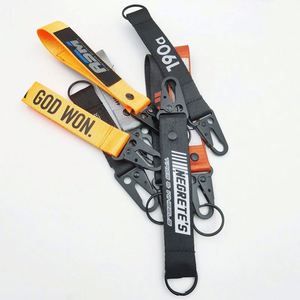 Porte-clés personnalisé en nylon tressé avec mousqueton et bouton - Product Image 5