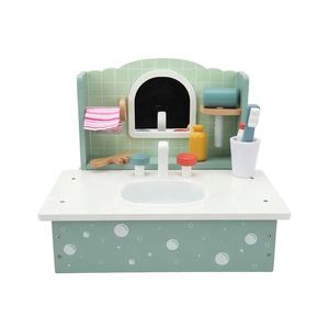 <span class=keywords><strong>Commode</strong></span> de salle de bain en bois lavabo jouet simulation lavabo vanité table ensemble de jeu pour enfant jeu de rôle jouet éducatif - Product Image 1