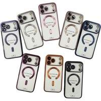 Étui de téléphone magnétique en TPU plaqué luxe avec protection d'objectif en verre pour iPhone 18 Pro Max, étui magnétique pour Samsung Galaxy S25