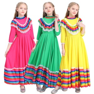 Vestido Tradicional Mexicano para Niñas Pequeñas, Carnaval del Cinco de Mayo, Fiesta de Cumpleaños, Traje Folclórico Mexicano TRAD-003 - Product Image 1