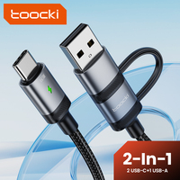 Câble de données multifonctionnel universel Toocki 2 en 1, design Plug and Play, transmission de puissance stable pour Samsung, Huawei, Xiaomi