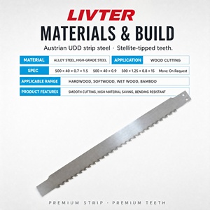 LIVTER <span class=keywords><strong>Lame</strong></span> de <span class=keywords><strong>scie</strong></span> <span class=keywords><strong>à</strong></span> cadre en carbure ultra-mince personnalisée TCT Stellite pour la découpe du bois et du bambou <span class=keywords><strong>sur</strong></span> machine <span class=keywords><strong>à</strong></span> scier les cadres - Product Image 2