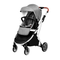 Poussette bébé légère pliable de luxe, fabrication chinoise OEM personnalisée, cadre en acier inoxydable, poussette bébé
