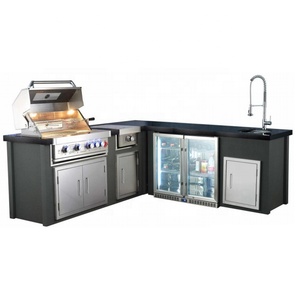 Full Set Modern Design Modular BBQ Island Cabinet 304 Stainless Steel Outdoor Kitchen