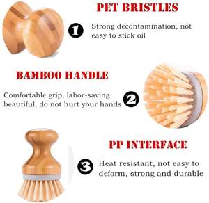 Cepillo de limpieza de cocina pequeño, promocional, de alta calidad, multifuncional, ecológico, mango de madera, cepillo de limpieza - Product Image 6