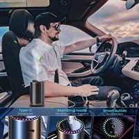 Diffuseur d'huiles essentielles pour voiture, logo personnalisé, rechargeable, portable, en métal, désodorisant automatique, éclairage LED, 1 an
