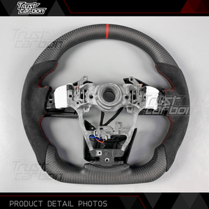 พวงมาลัยสปอร์ตคาร์บอนไฟเบอร์พร้อมที่จับไมโครไฟเบอร์ RAV4 <span class=keywords><strong>2020</strong></span>-2026สำหรับ Toyota GR <span class=keywords><strong>Yaris</strong></span> - Product Image 5