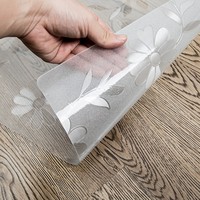Prix surprise : Rouleau de feuille de PVC souple transparente, imprimée, de qualité standard, pour nappe, en plastique flexible