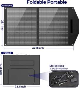 100W Foldable Portable Monocrystalline Silicon <b>Solar</b> <b>Panels</b> 23.5% High-Efficiency IP65 Waterproof CE Certified Charger Power - Product Image 5